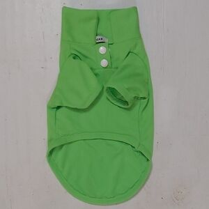 Kingmas Green Dog Mesh Shirt with White Buttons Size Medium